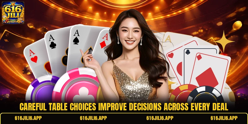 Careful table choices improve decisions across every deal Careful table choices improve decisions across every deal