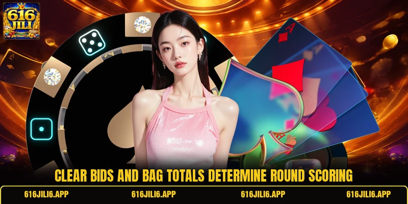 Clear bids and bag totals determine round scoring Clear bids and bag totals determine round scoring