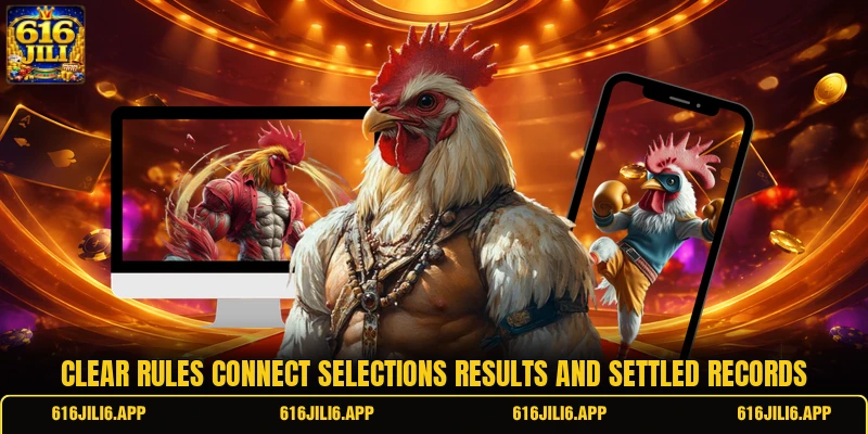Clear rules connect selections results and settled records