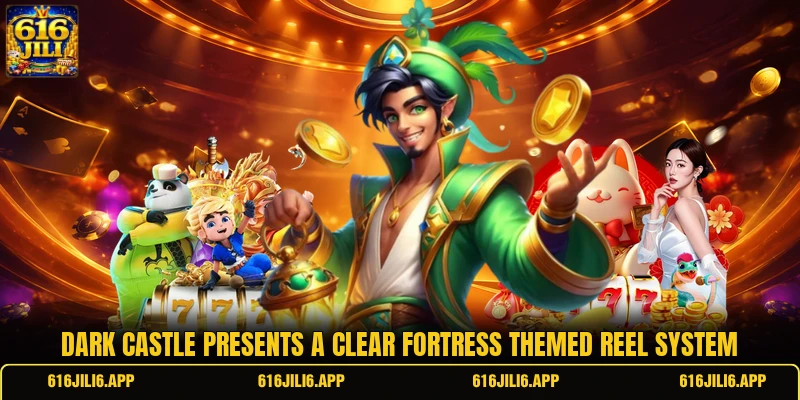 Dark Castle presents a clear fortress themed reel system Dark Castle presents a clear fortress themed reel system