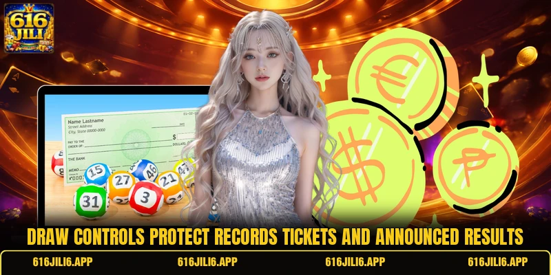 Draw controls protect records tickets and announced results